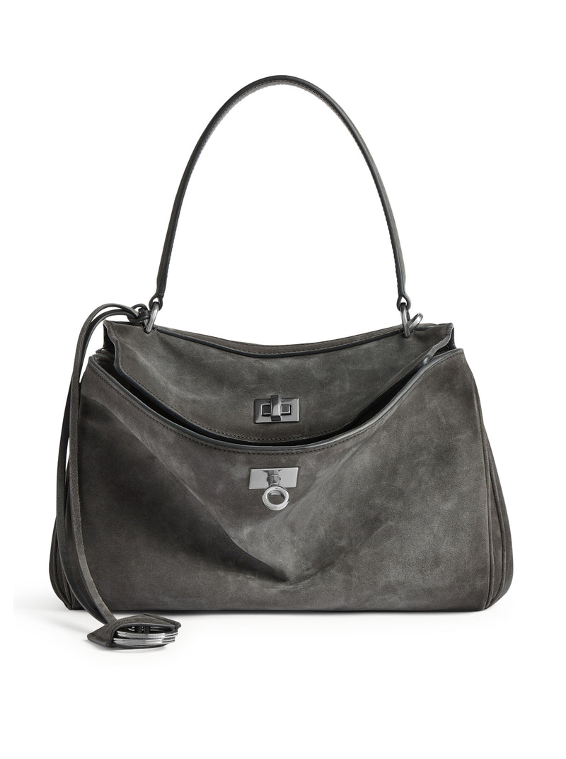 SMALL RODEO BAG IN WAXED SUEDE CALFSKIN AND SMOOTH CALFSKIN