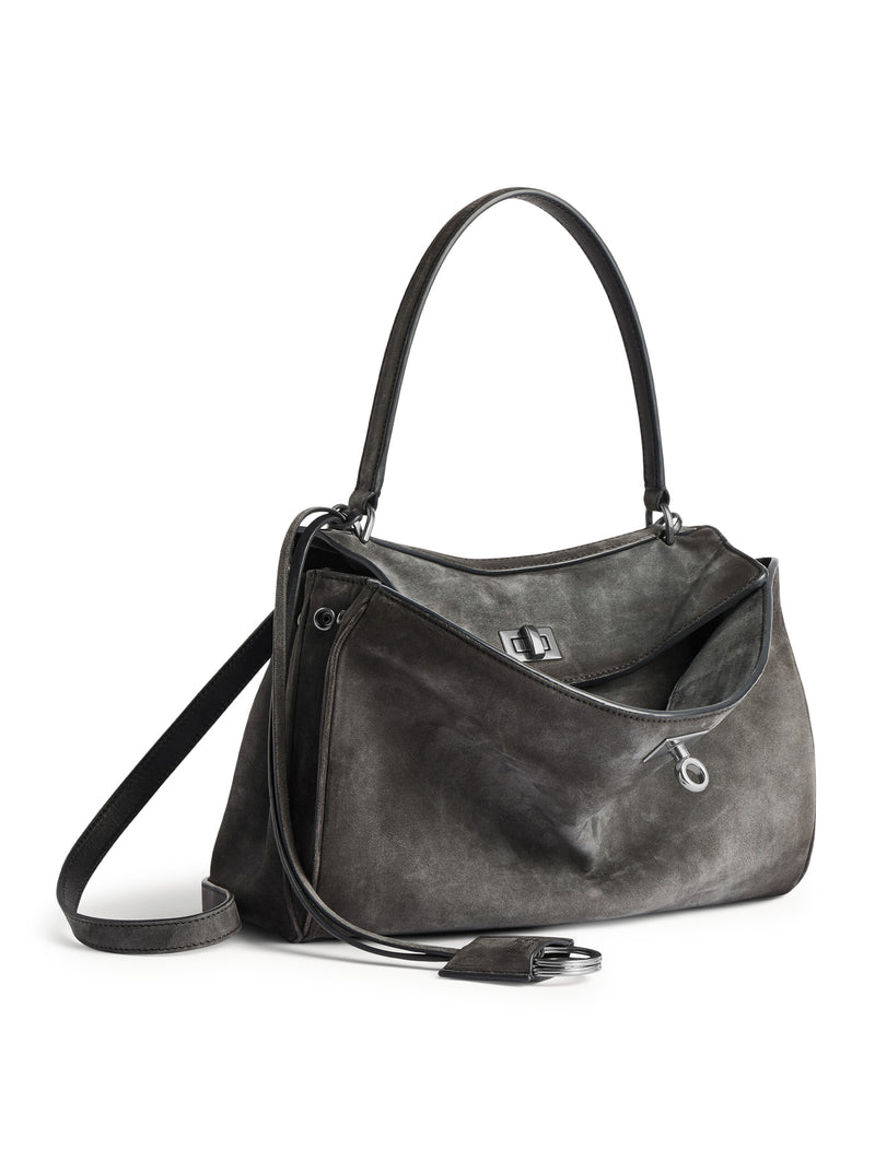 SMALL RODEO BAG IN WAXED SUEDE CALFSKIN AND SMOOTH CALFSKIN