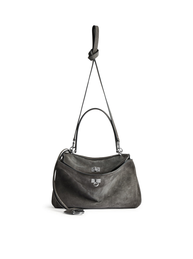 SMALL RODEO BAG IN WAXED SUEDE CALFSKIN AND SMOOTH CALFSKIN