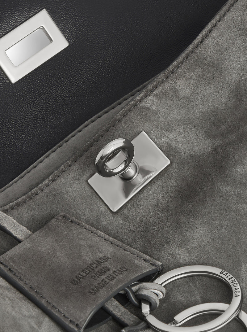 SMALL RODEO BAG IN WAXED SUEDE CALFSKIN AND SMOOTH CALFSKIN