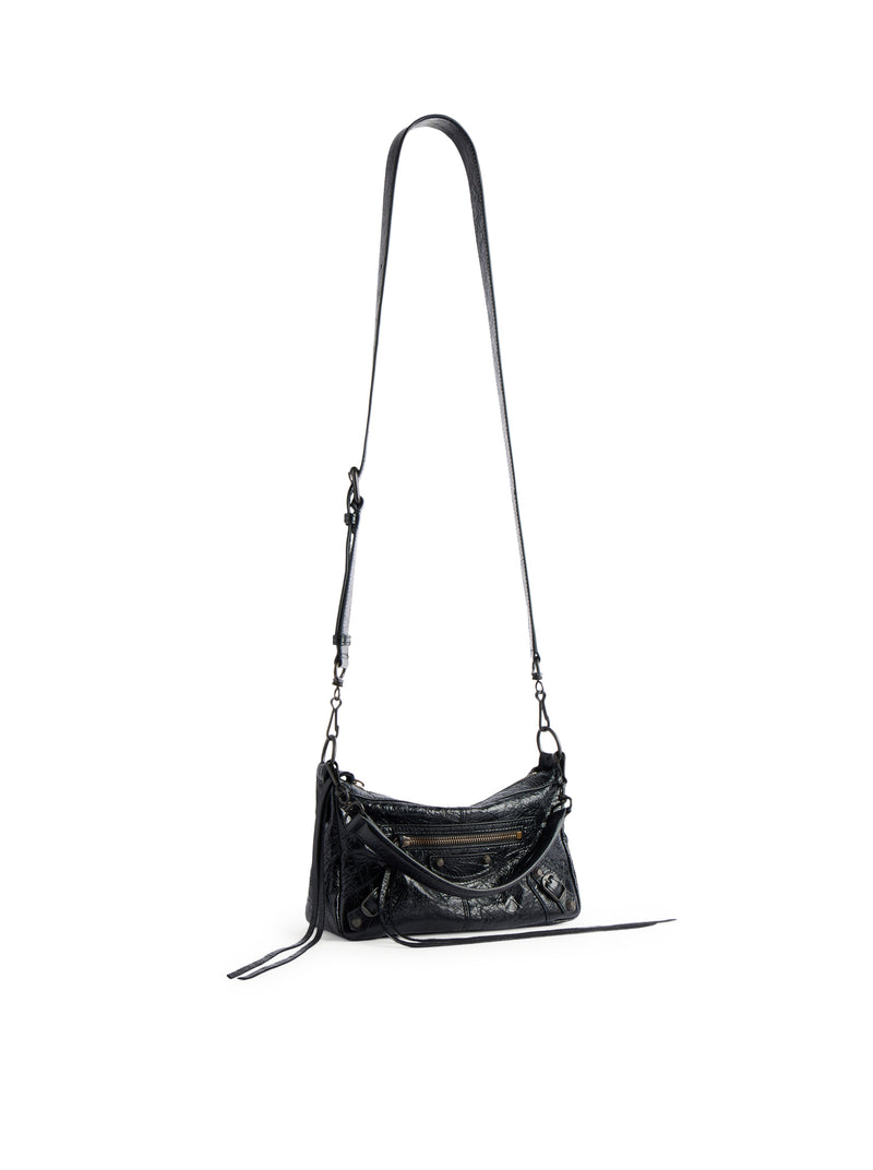 THE CITY MOTO MINI IN BLACK ARENA LAMBSKIN WITH BRASS FINISHINGS