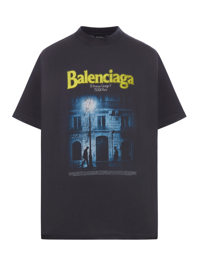 THE ADDRESS MEDIUM FIT T-SHIRT IN WASHED BLACK
