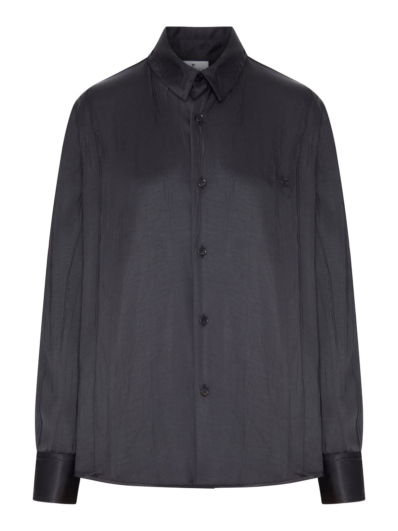 OVERSIZED SHIRT IN CRINKLED SATIN