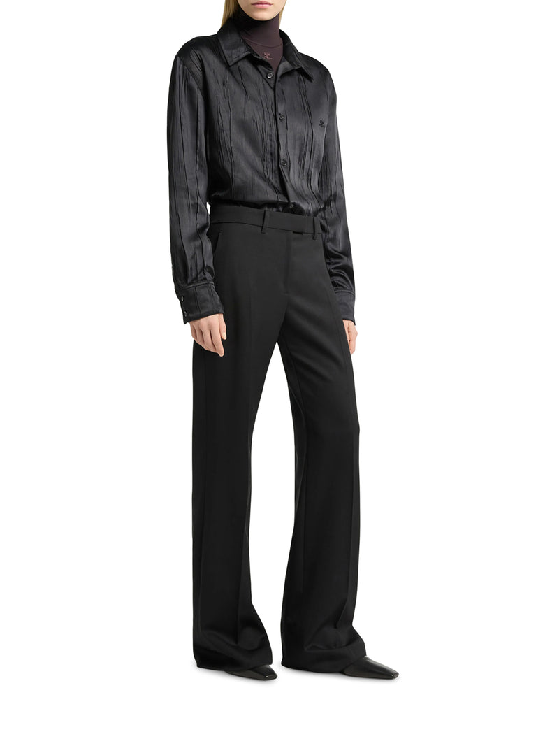 OVERSIZED SHIRT IN CRINKLED SATIN