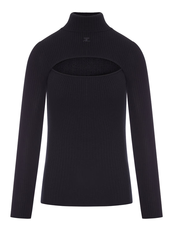 RIBBED SWEATER WITH CUT-OUT DETAIL