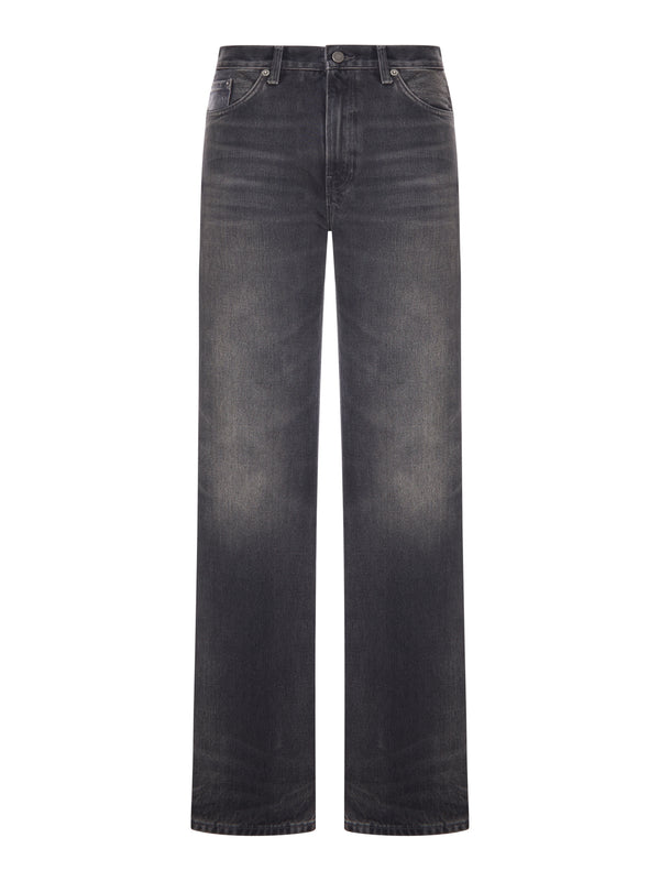 STRAIGHT LEG DARK WASH DENIM JEANS