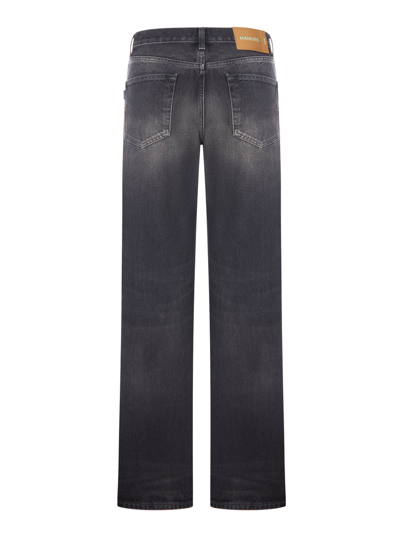 STRAIGHT LEG DARK WASH DENIM JEANS