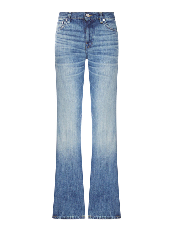MEDIUM WASH DENIM FLARE JEANS