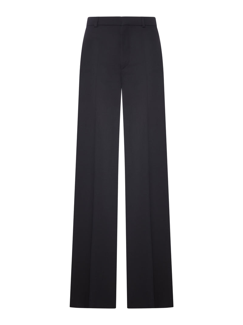 HIGH-RISE FLARED PANTS IN WOOL GRAIN DE POUDRE