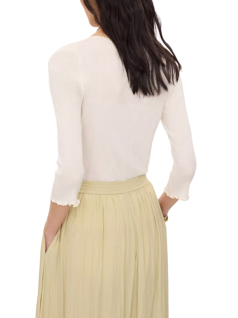 FITTED TOP IN COTTON AND SILK JERSEY