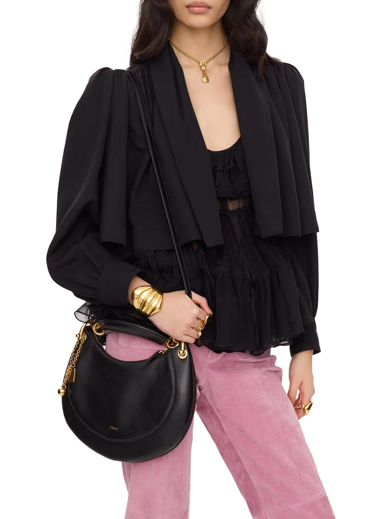 SMALL CHLOÉ BANANA ZIPPED HOBO IN SOFT LEATHER