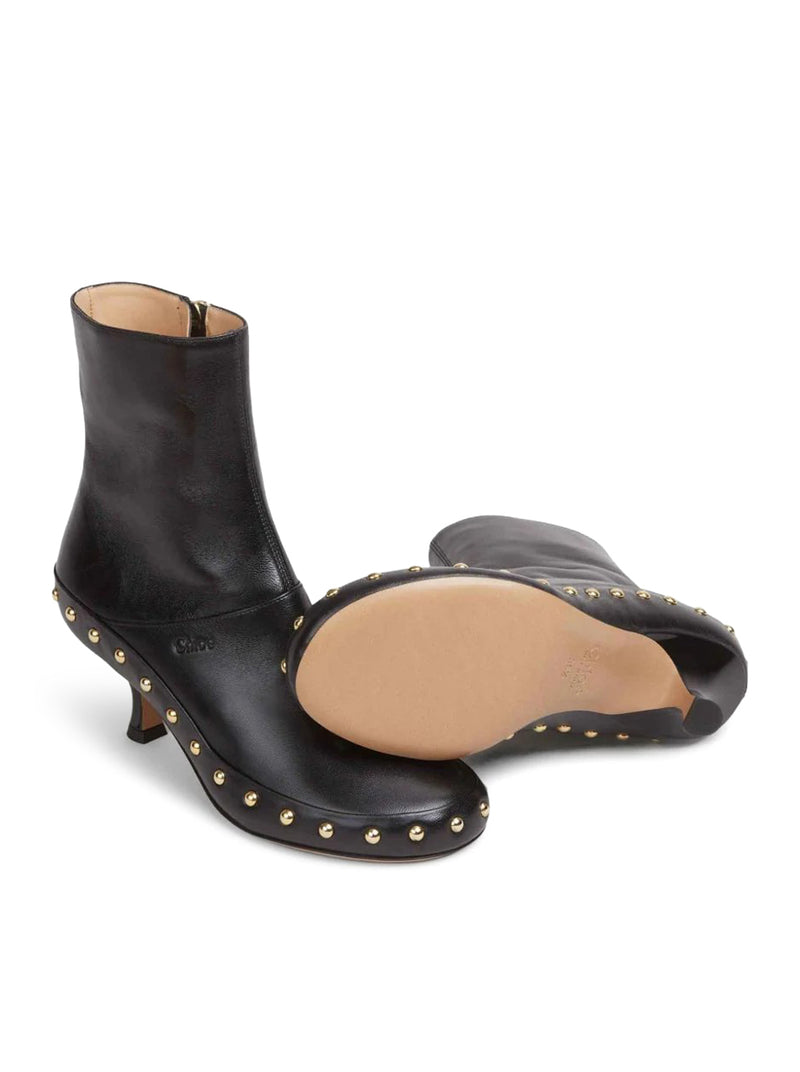 JUNIE LEATHER BOOTS WITH STUDDED DETAILS