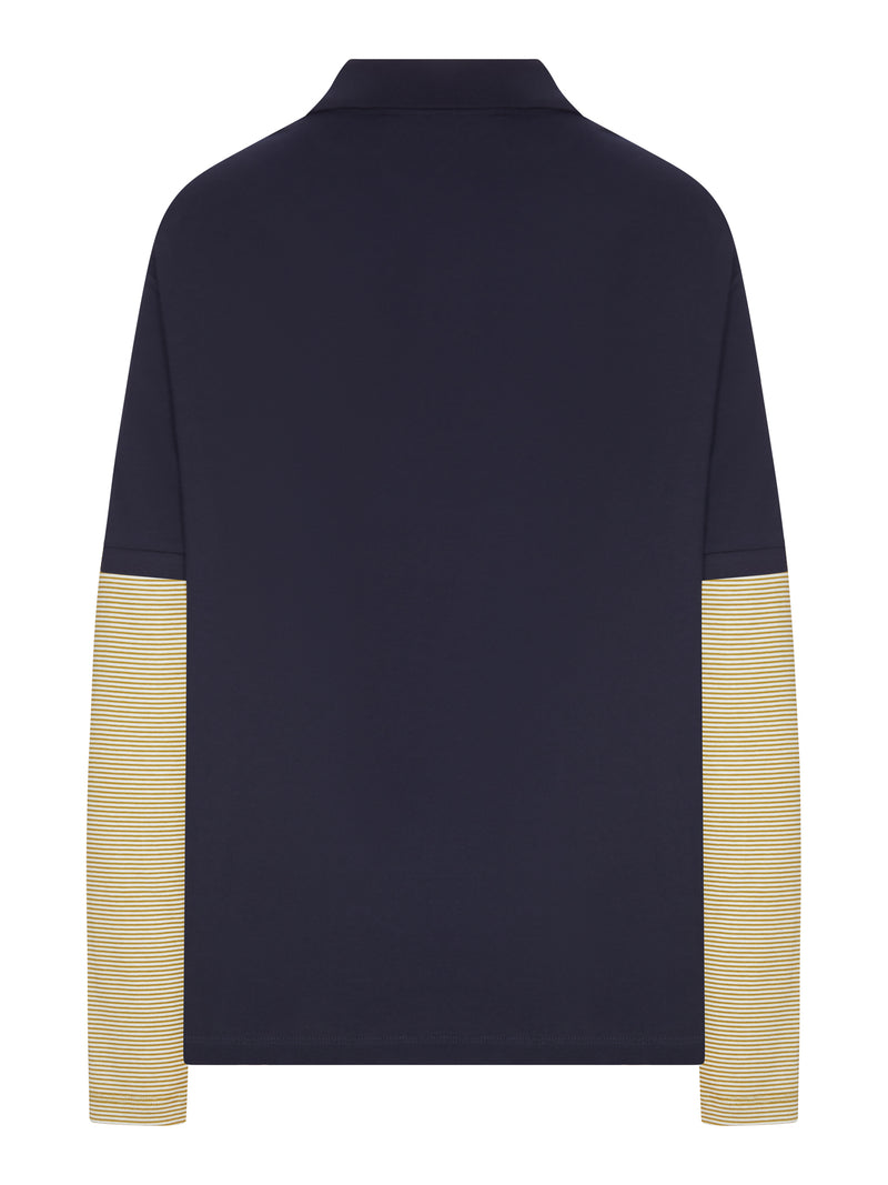 COTTON JERSEY LAYERING POLO SHIRT