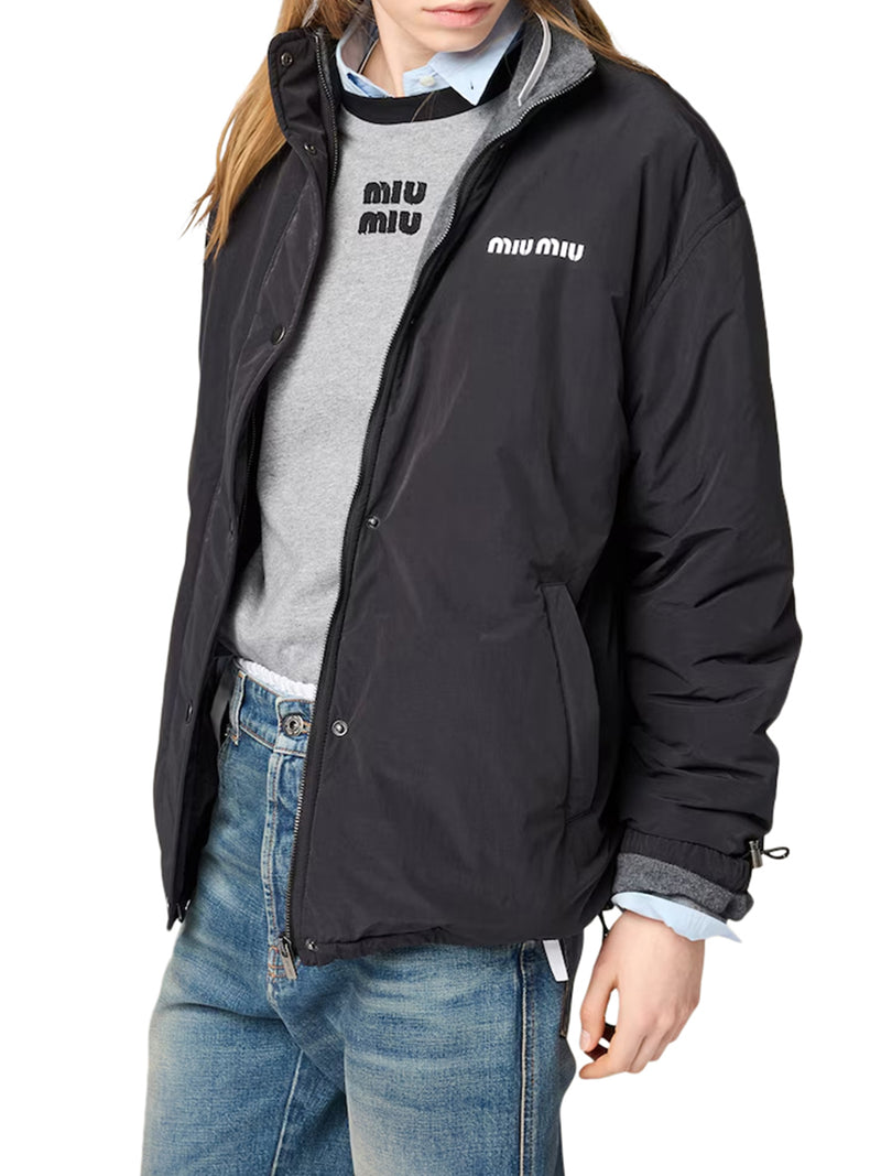 WOOL JACKET WITH LOGO ON THE FRONT