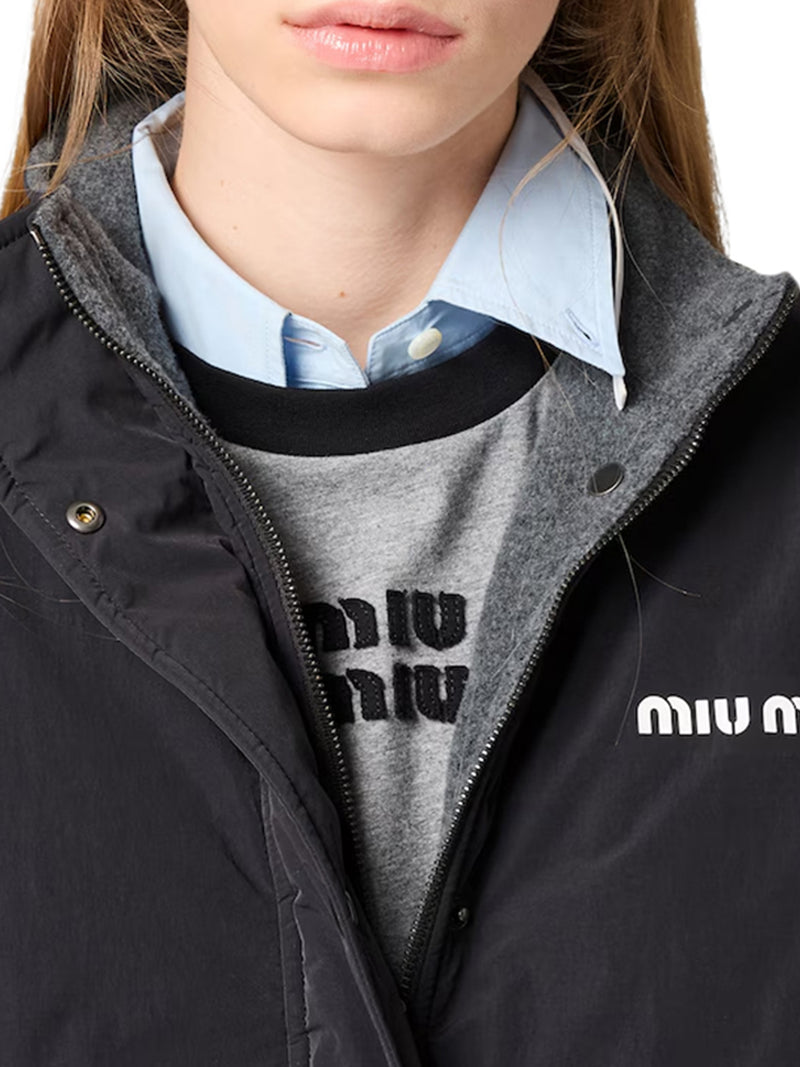 WOOL JACKET WITH LOGO ON THE FRONT