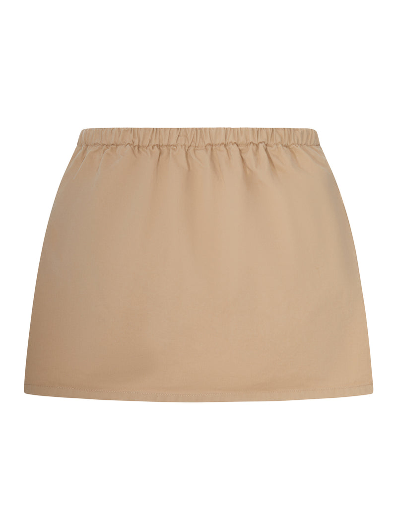 COTTON GABARDINE MINISKIRT WITH DRAWSTRING