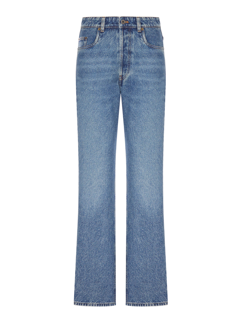 LIGHT WASH DENIM FLARE JEANS