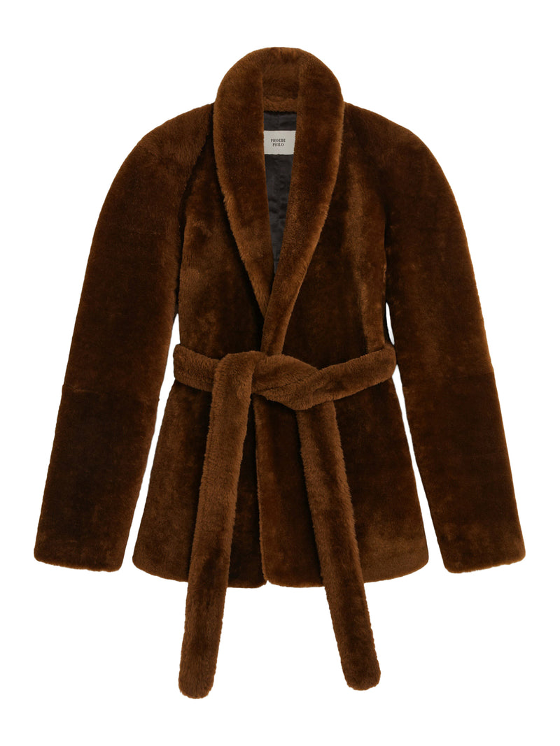 BELTED SHEARLING BLOUSON