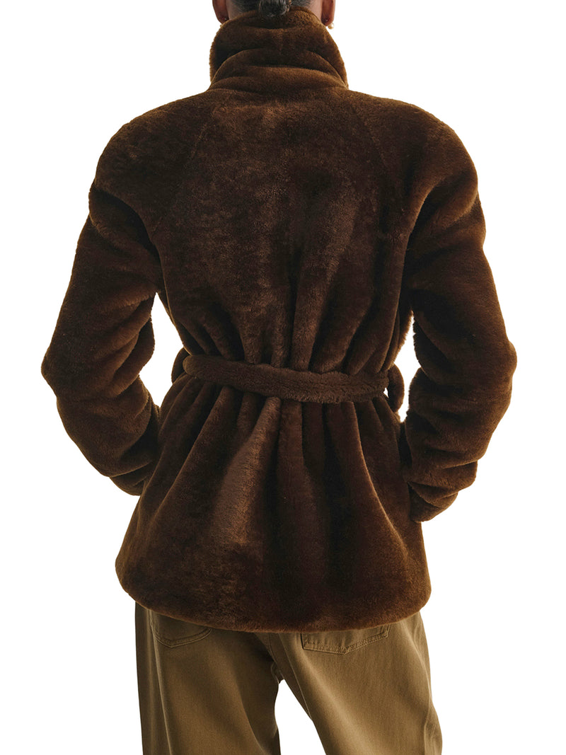 BELTED SHEARLING BLOUSON
