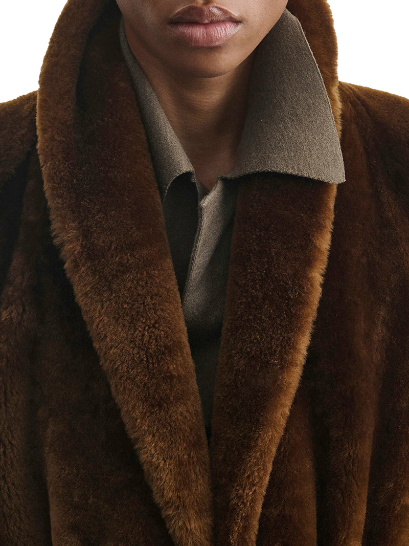 BELTED SHEARLING BLOUSON