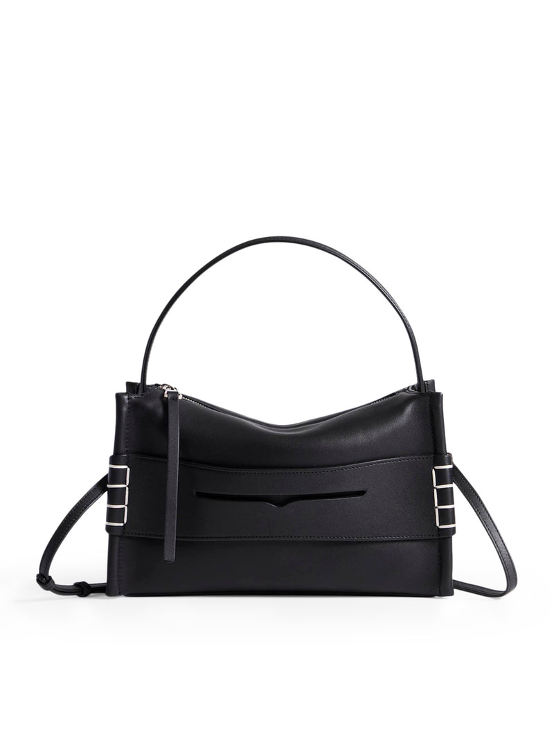 BLACK LEATHER LOAFER BAG