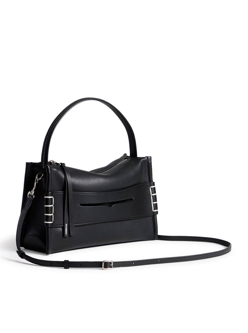BLACK LEATHER LOAFER BAG