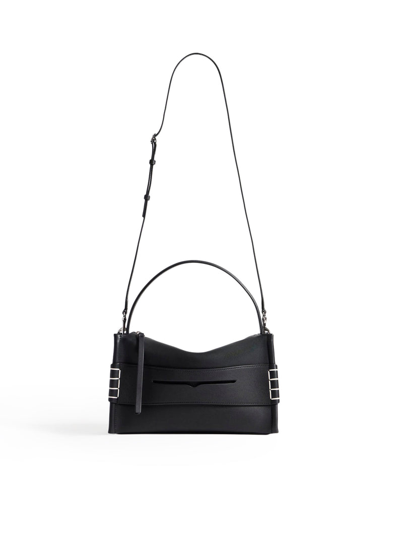 BLACK LEATHER LOAFER BAG