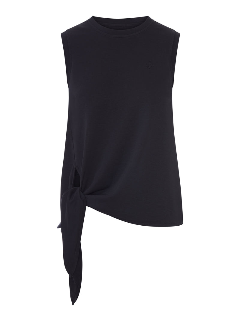COTTON TANK TOP WITH KNOTTED HEM