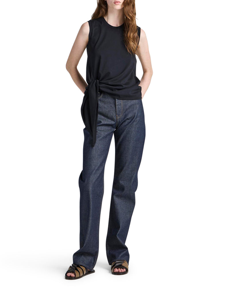 COTTON TANK TOP WITH KNOTTED HEM