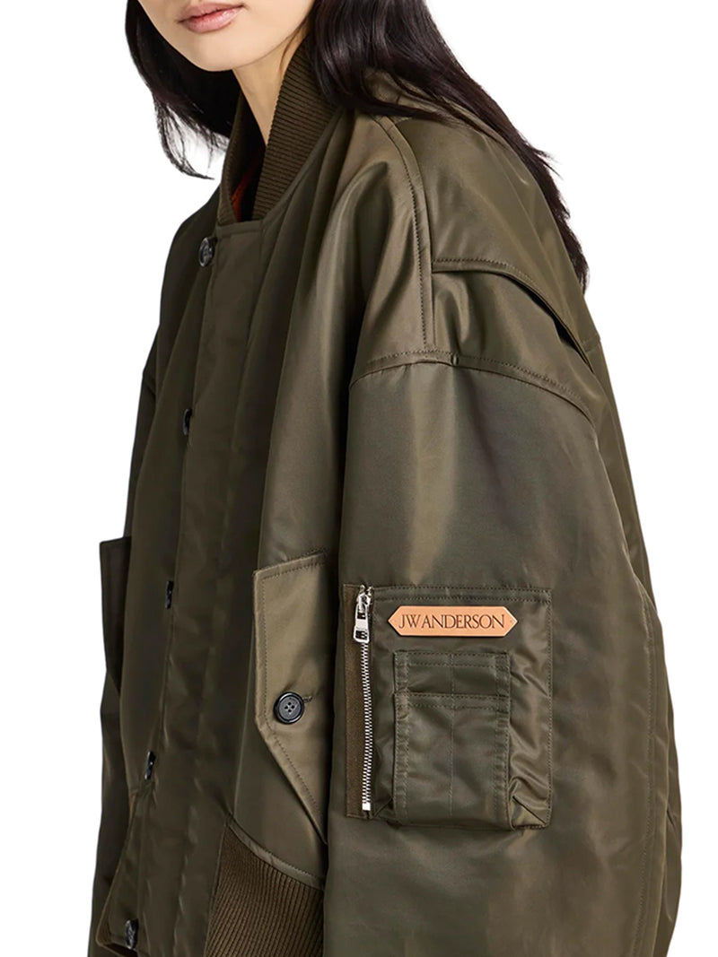 OVERSIZED TECHNICAL FABRIC BOMBER JACKET