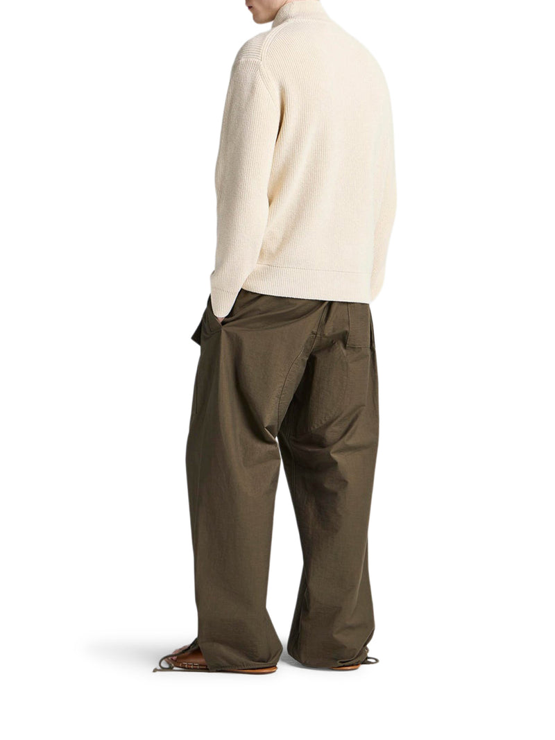 RIBBED SWEATER WITH HIGH NECK AND ZIP