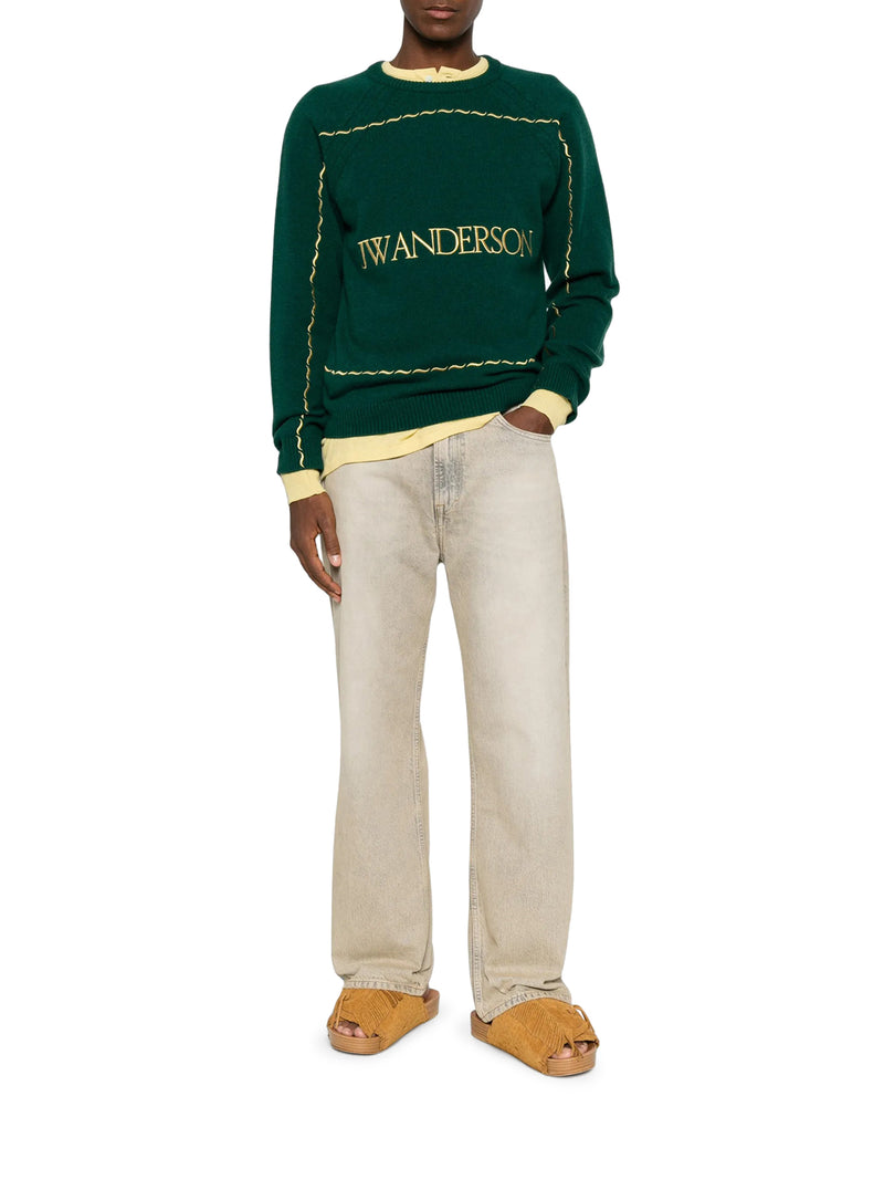 WOOL SWEATER WITH CONTRASTING LOGO