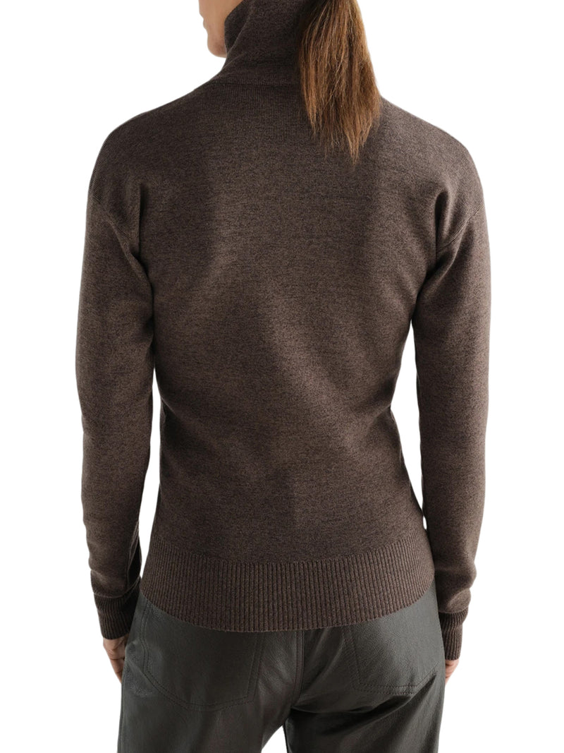 FINE WOOL BUTTON-FRONT CARDIGAN