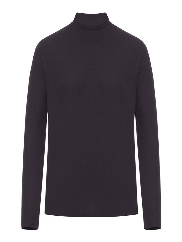 LONG SLEEVE FOULARD TOP IN JERSEY