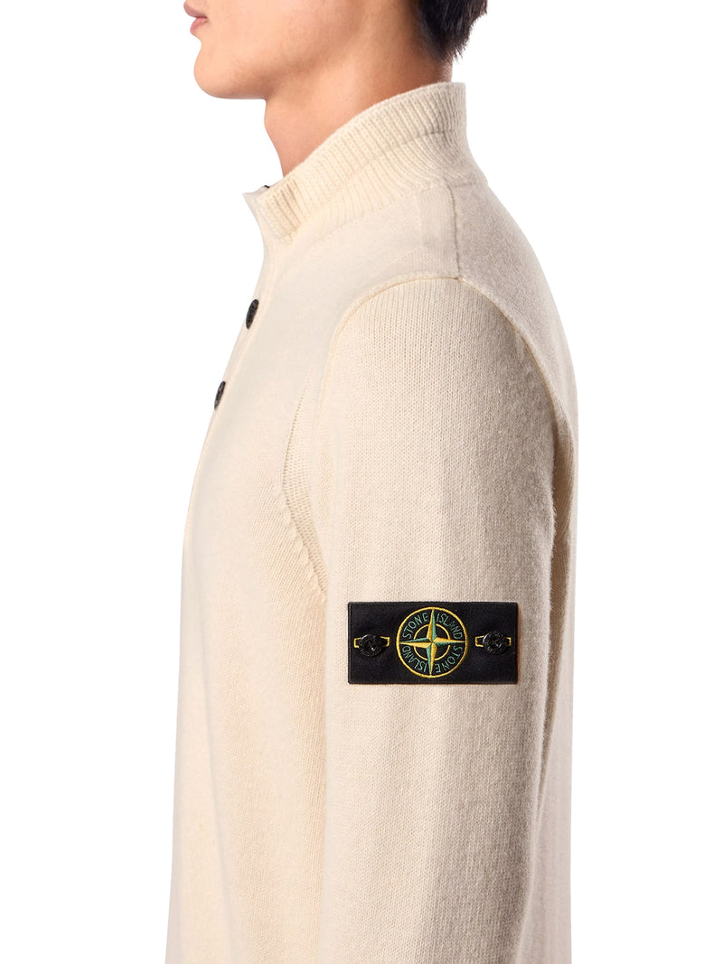 REGULAR FIT SWEATER WITH SHORT ZIP AND FAKE BUTTONS