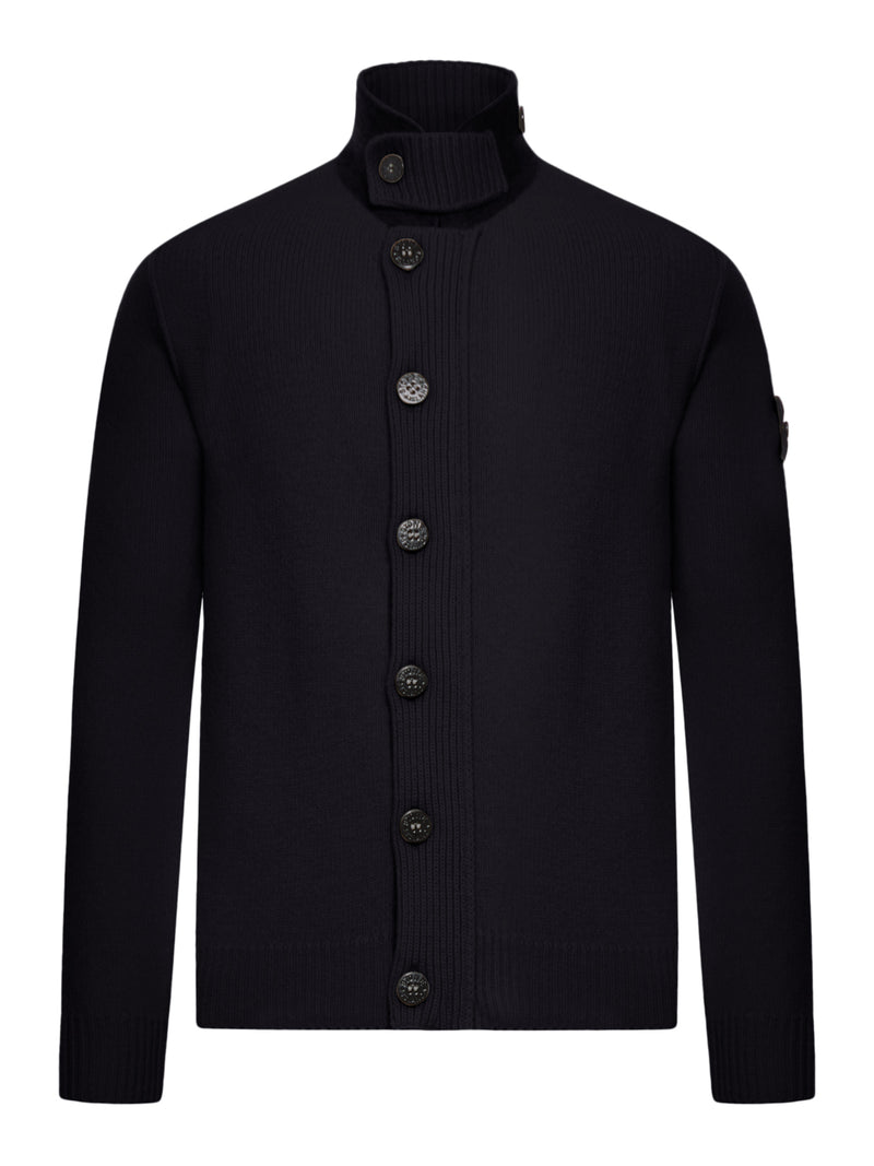 REGULAR FIT SWEATER WITH ZIP AND BUTTON FASTENING