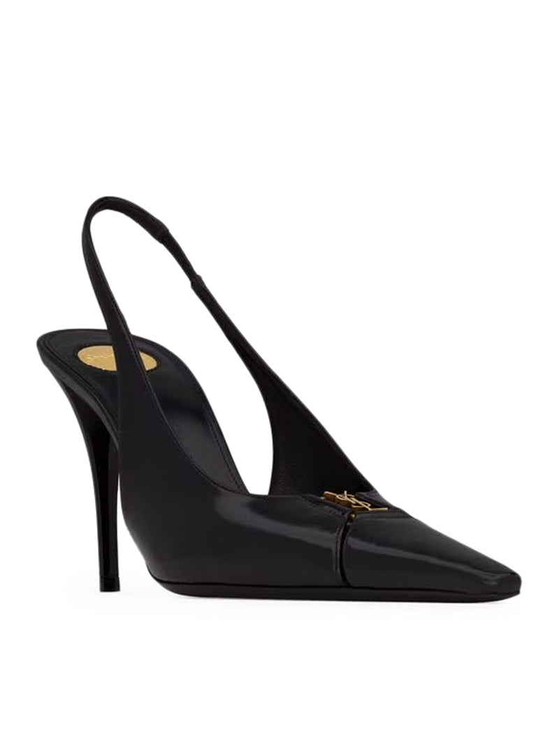 BABYLONE BRETEUIL OPEN BACK PUMP IN SMOOTH LEATHER
