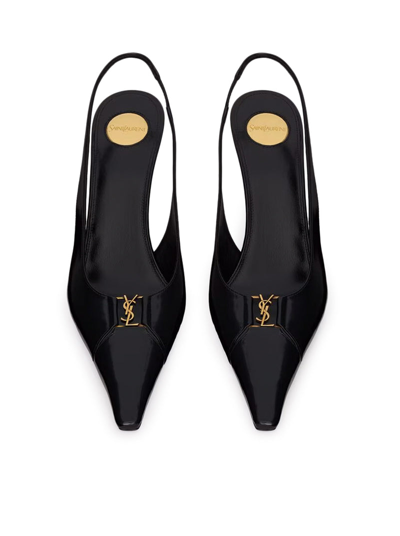 BABYLONE BRETEUIL OPEN BACK PUMP IN SMOOTH LEATHER