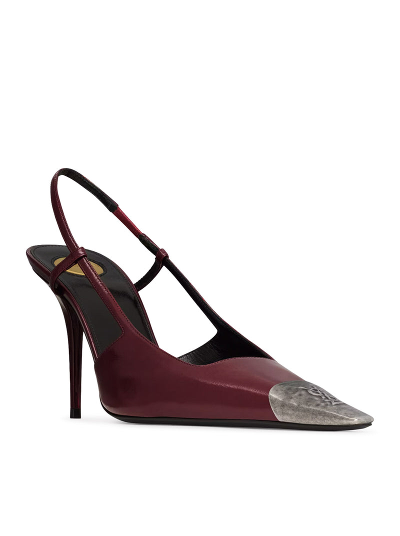 JEANNE SMOOTH LEATHER SLINGBACK PUMPS