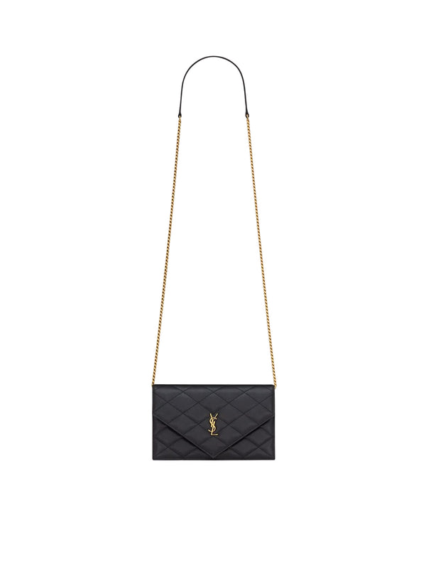 PARIS WALLET WITH CHAIN ??IN GRAIN DE POUDRE EMBOSSED LEATHER