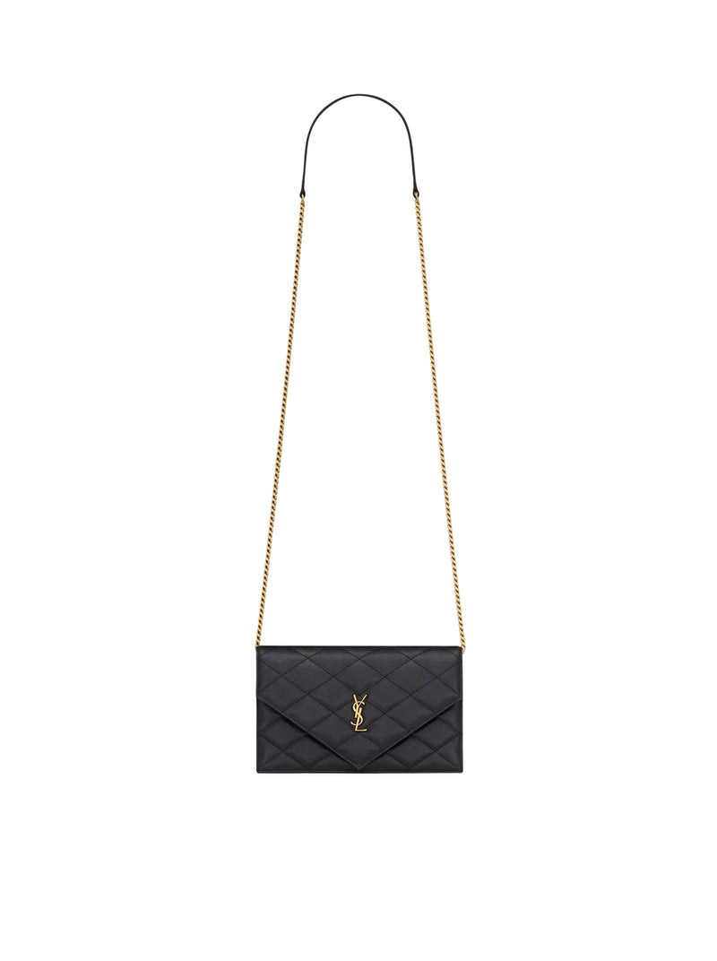 PARIS WALLET WITH CHAIN ??IN GRAIN DE POUDRE EMBOSSED LEATHER