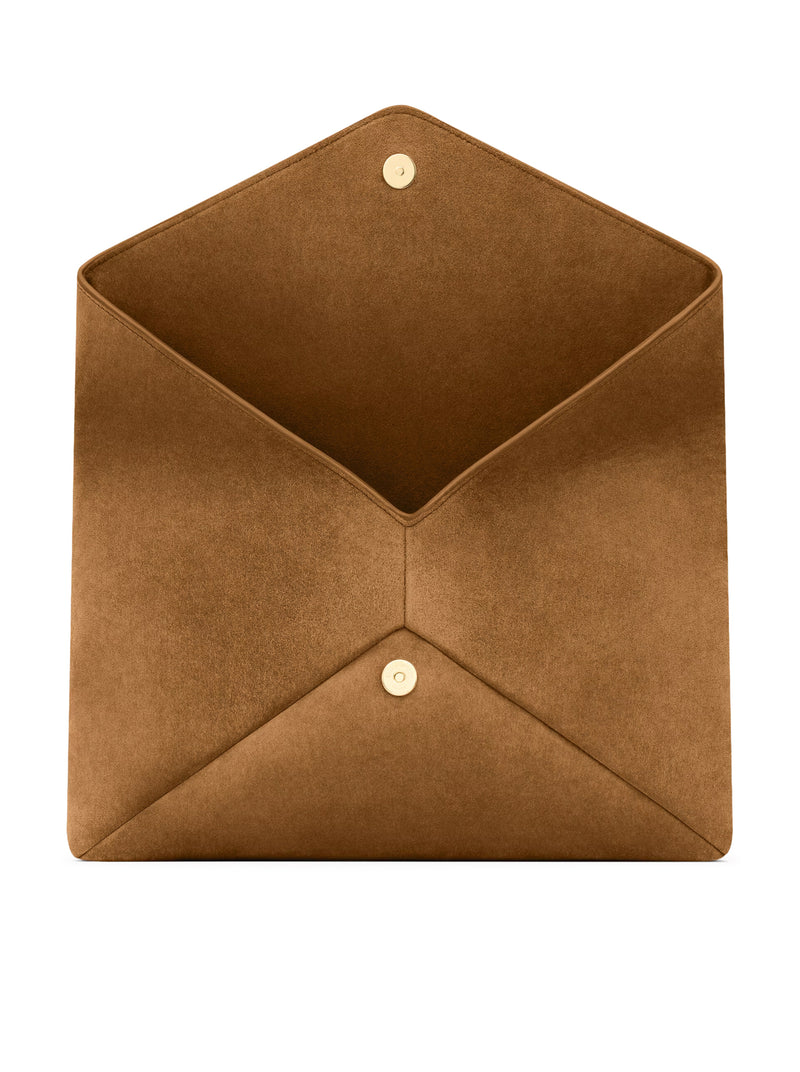 LARGE CASSANDRE ENVELOPE CLUTCH IN SUEDE