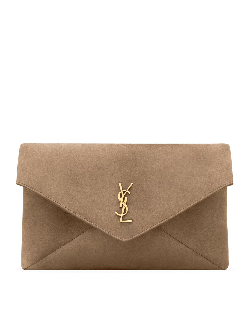 LARGE CASSANDRE ENVELOPE CLUTCH IN SUEDE