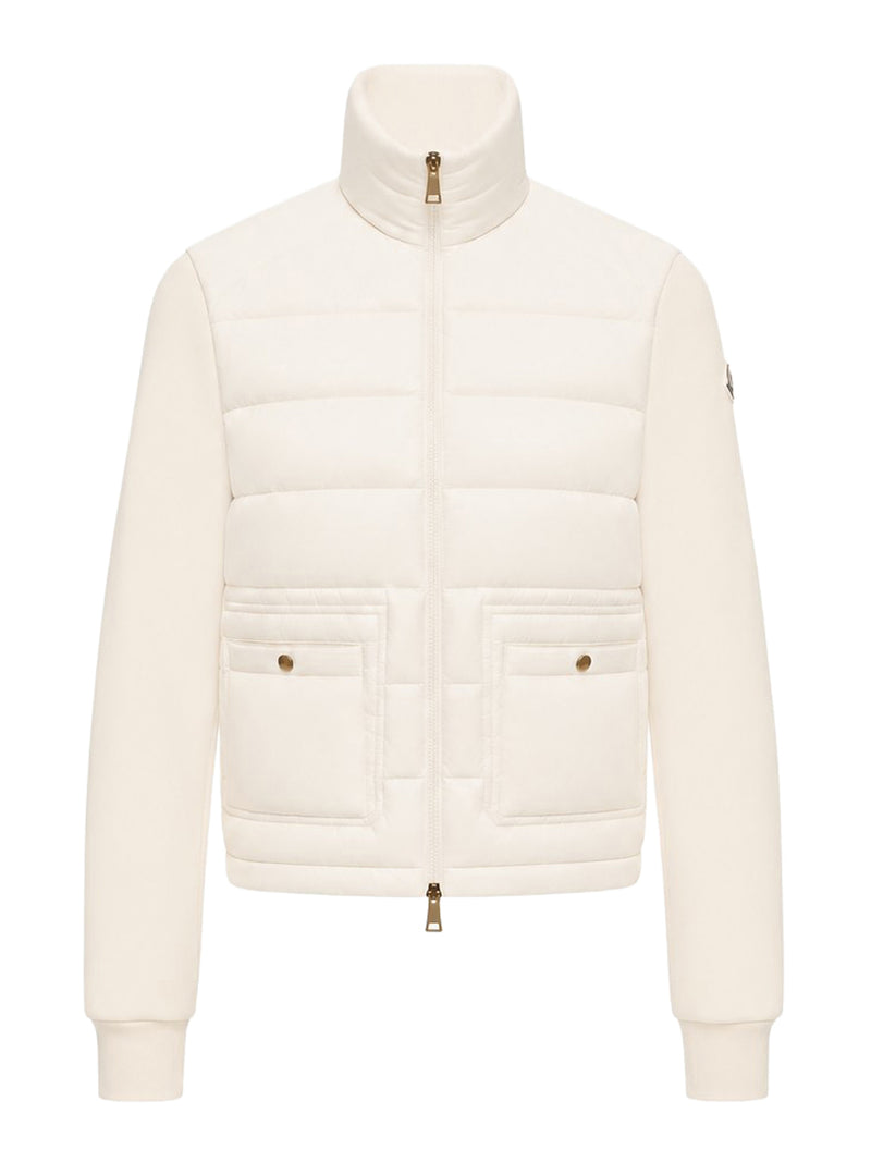 COTTON ZIP-UP SWEATSHIRT WITH NYLON FRONT