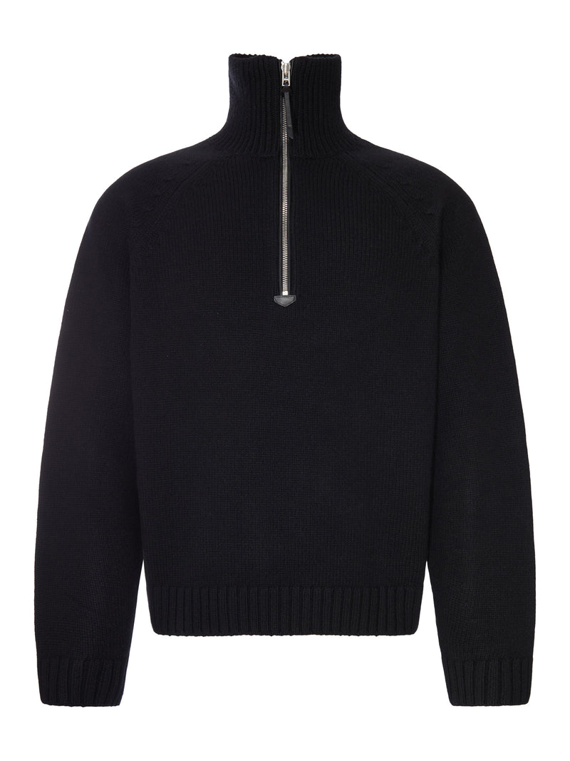 CASHMERE WOOL HALF-ZIP SWEATER