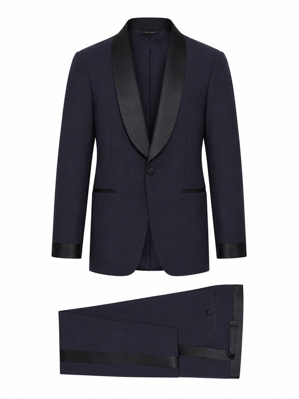 SINGLE BREASTED TUXEDO WITH SILK INSERTS