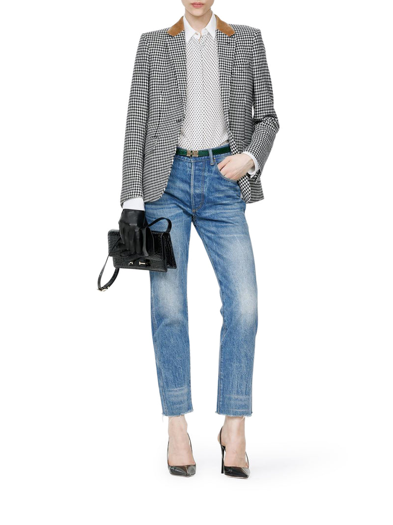 SILK CRÊPE DE CHINE SHIRT WITH DIAMOND PRINT