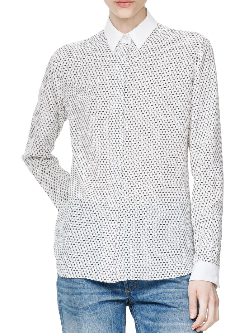 SILK CRÊPE DE CHINE SHIRT WITH DIAMOND PRINT