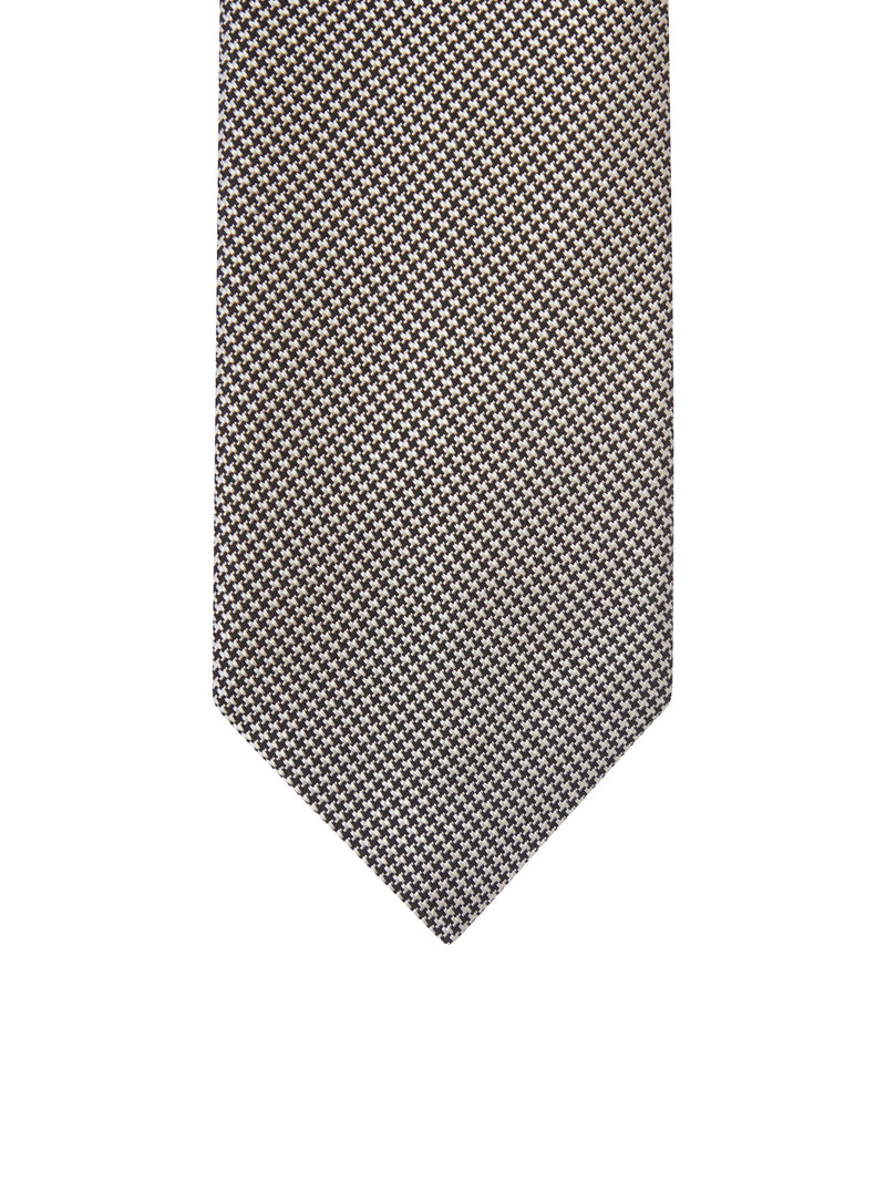SILK TIE WITH HOUNDSTOOTH PATTERN