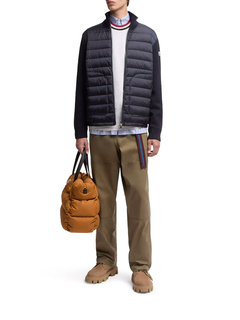 PADDED ZIP-UP CARDIGAN